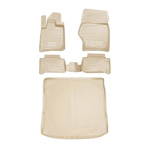Audi Q7 Floor-Trunk Mats - Omac - KIT 3D - Beige - '07-'15